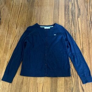 Vineyard Vines girls navy button up sweater